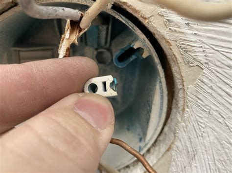 ceiling electrical box screw hole stripped|broken screw in electrical box.